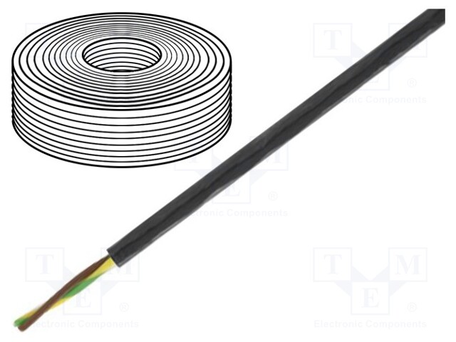 Wire; ÖLFLEX® HEAT 260 MC; stranded; Cu; 4G0,75mm2; PTFE; black