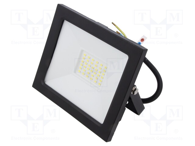 Lamp: LED flood light; 230VAC; 30W; 4000K; CRImin: 80; 2400lm