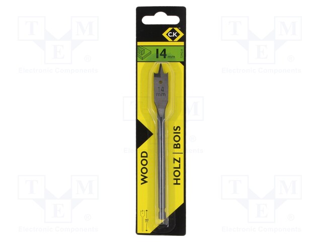 Drill bit; wood; Ø: 14mm; Overall len: 130mm; HSS; 1pcs; Series: Flat