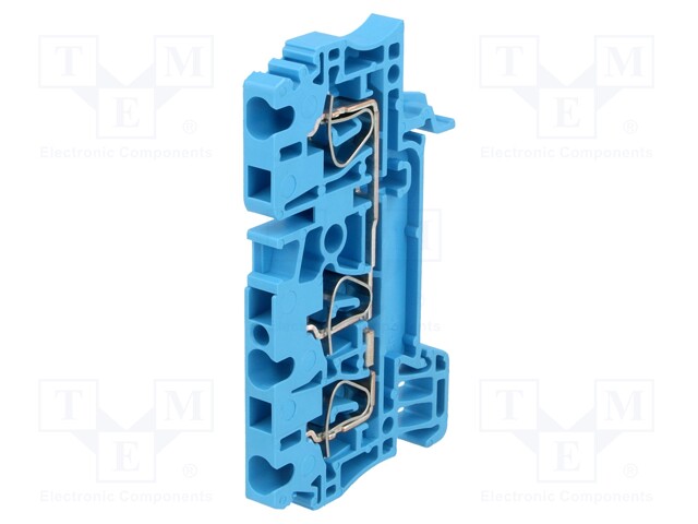 Splice terminal: rail; 2.5mm2; ways: 1; terminals: 3; blue; wemid