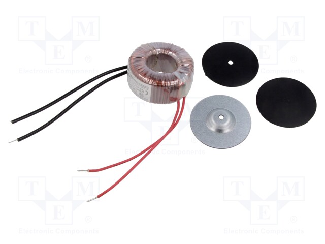 Transformer: toroidal; 30VA; 230VAC; 18V; 1.66A; Leads: cables; IP00