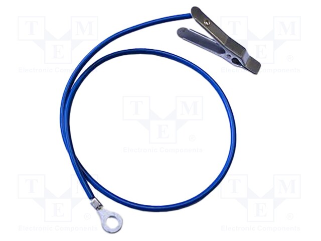 Ground/earth cable; ring terminal,aligator clip; Len: 0.46m