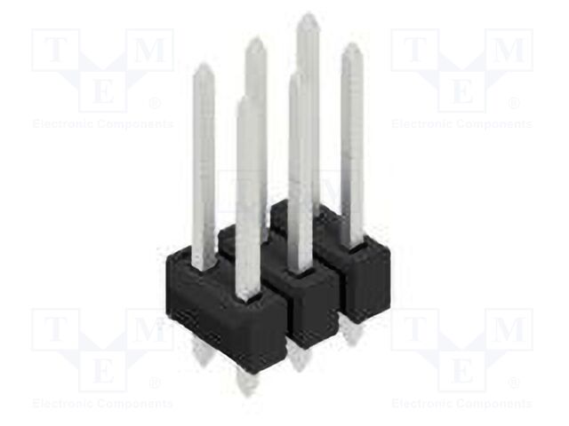 Connector: pin strips; pin header; male; PIN: 6; 2.54mm; THT; 2x3