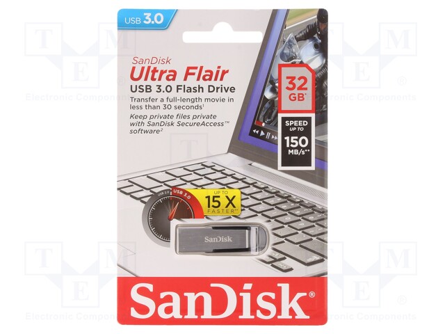 Pendrive; USB 3.0; 32GB; 150MB/s; ULTRA FLAIR