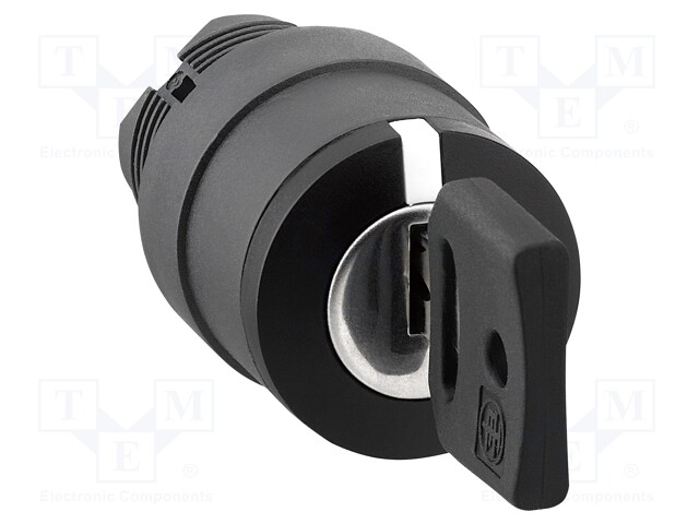 Switch: rotary with key; Stabl.pos: 3; 22mm; black; Illumin: none