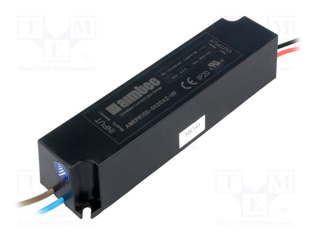 Power supply: switched-mode; LED; 10W; 36÷50VDC; 0.2A; 90÷264VAC