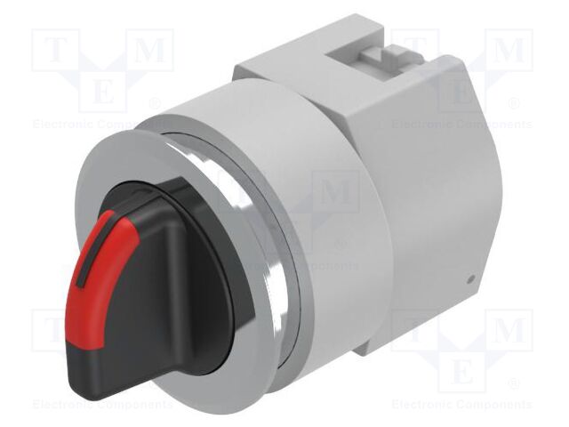 Switch: rotary; 30mm; Stabl.pos: 2; black/silver; BA9S,LED; IP65