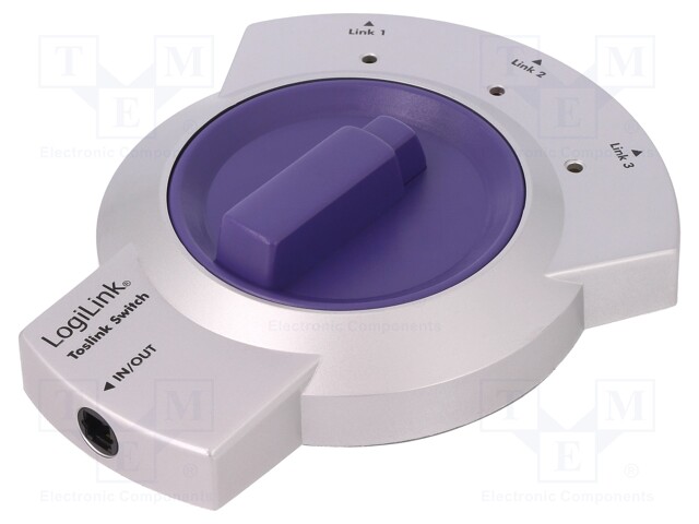 Switch; white,violet; Toslink plug,Toslink socket x3