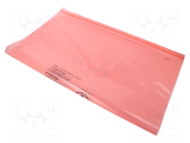 Protection bag; ESD; L: 610mm; W: 508mm; Thk: 75um; 100pcs; pink