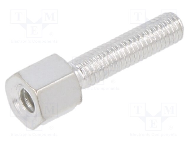 Screwed spacer sleeve; 4.6mm; Int.thread: UNC4-40; Ext.thread: M3