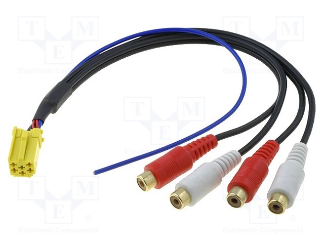 ISO mini plug,RCA socket x4; PIN: 6