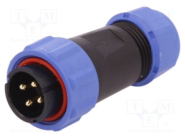 Plug; male; SP21; PIN: 4; IP68; 4.5÷7mm; soldering; for cable; 500V