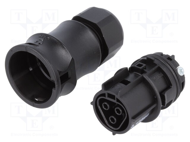 Plug; Connector: circular; female; PIN: 3; silver plated; 20A; 250V
