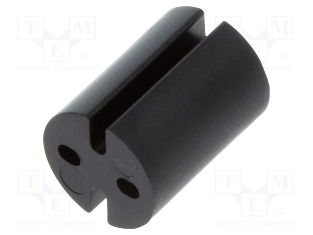 Spacer sleeve; LED; Øout: 4.8mm; ØLED: 3mm; L: 6.4mm; black; UL94V-0