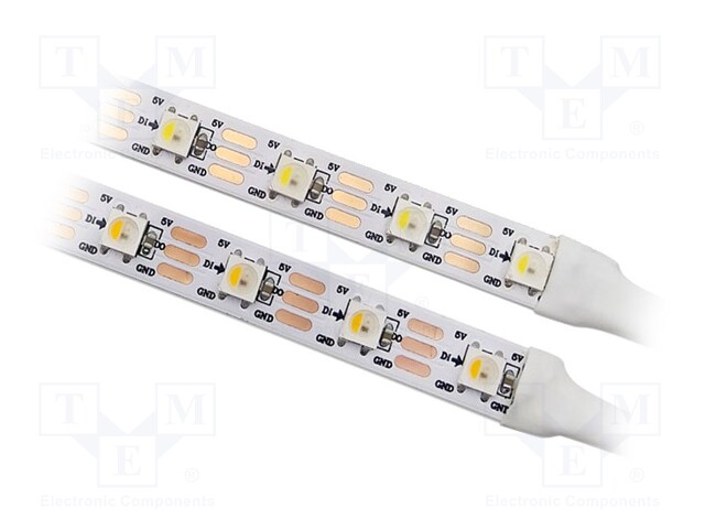 Programmable LED tape; RGBW; 5050; 5V; LED/m: 60; 10mm; white PCB