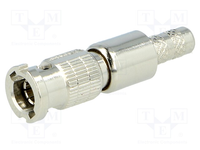Plug; Micro BNC; male; straight; 75Ω; 1855,1865A; crimped