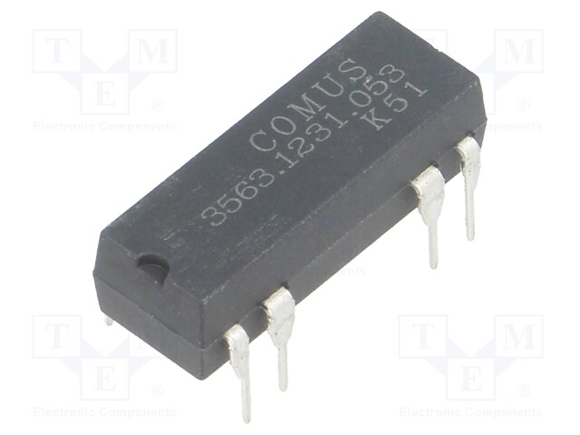 Relay: reed; SPDT; Ucoil: 5VDC; 400mA; max.100VDC; 5W; Rcoil: 200Ω
