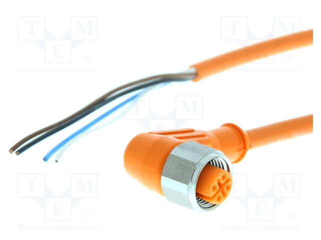 Connection lead; M12; PIN: 4; angled; 10m; PVC; female