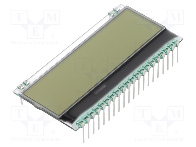 Display: LCD; alphanumeric; FSTN Positive; 8x1; white; 55x17.5mm