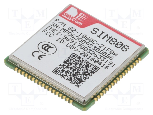 Module: GSM; 115200bps; 2G; 68pad SMT; SMD; GPRS,GPS; Embedded AT