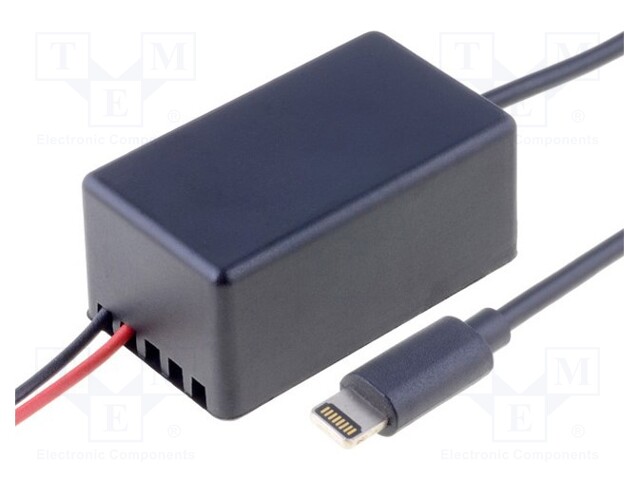 Automotive power supply; Apple Lightning plug; 5V/1x2,1A; 0.9m