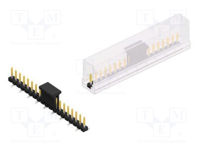 Connector: pin strips; pin header; male; PIN: 19; 2.54mm; SMT; 1x19