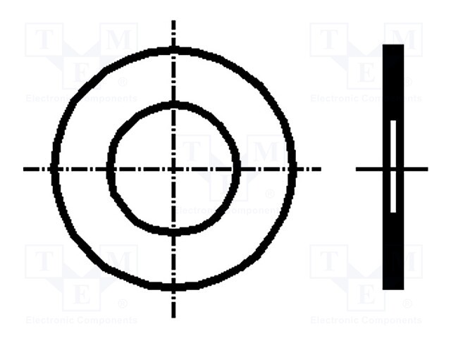Washer; round; M5; D=10mm; h=0.3mm; steel; Plating: without coating
