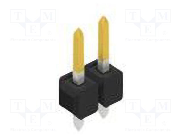 Connector: pin strips; pin header; male; PIN: 2; 2.54mm; THT; 1x2