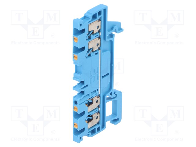 Splice terminal: rail; 1.5mm2; ways: 1; terminals: 4; blue; wemid