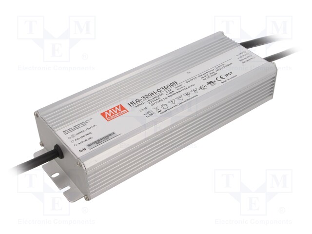 Power supply: switched-mode; LED; 320W; 46÷91VDC; 3500mA; IP67