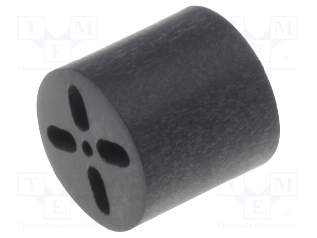 Spacer sleeve; LED; Øout: 6.5mm; ØLED: 5mm; L: 6.4mm; black; UL94V-0