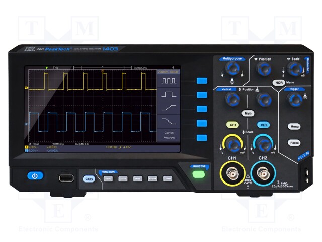 Oscilloscope: digital; Ch: 2; 50MHz; 500Msps; 10kpts; automatic