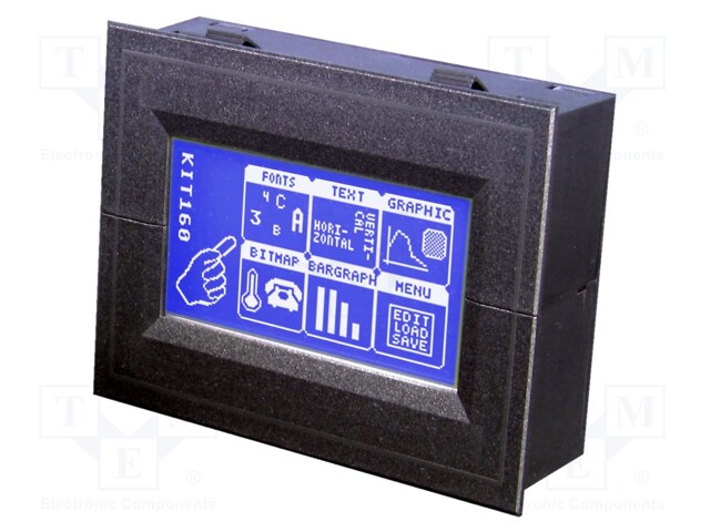 Display: LCD; graphical; LCD; 160x80; STN Negative; blue; LED
