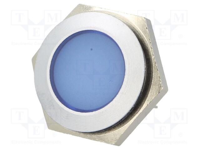 Indicator: LED; flat; 24÷28VDC; Cutout: Ø22mm; IP67; metal