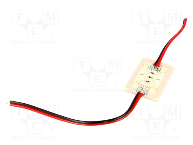 Module: LED; Colour: white; 0.48W; 21(typ)lm; 12VDC; 120°; 40x30mm