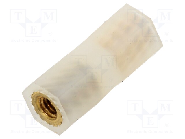 Screwed spacer sleeve; cylindrical; polyamide; M2,5; 15mm
