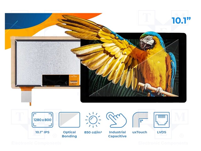 Display: TFT; 10.1"; 1280x800; Window dimensions: 216.96x135.6mm