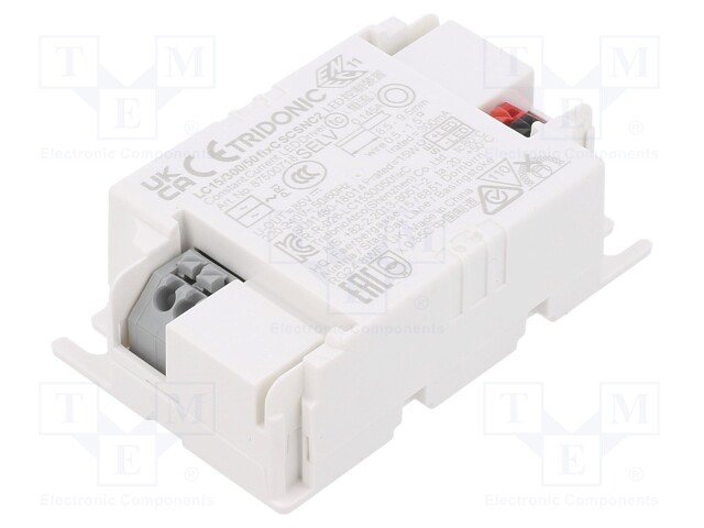 Power supply: switched-mode; LED; 15W; 28÷50VDC; 300mA; 198÷264VAC