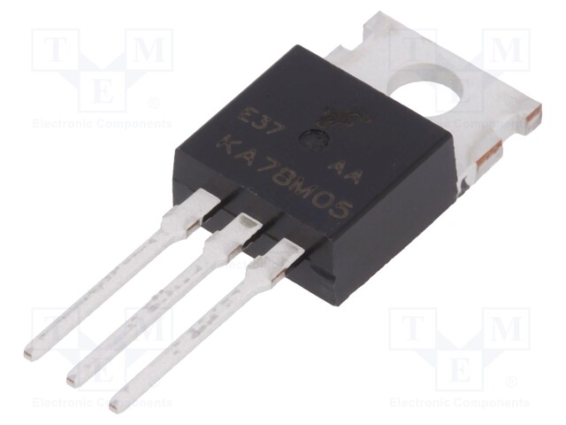 IC: voltage regulator; linear,fixed; 5V; 0.5A; TO220; THT