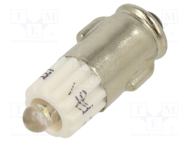 Indicator: LED; BA7S,T2; white; plastic; 24VAC; 24VDC; -20÷60°C