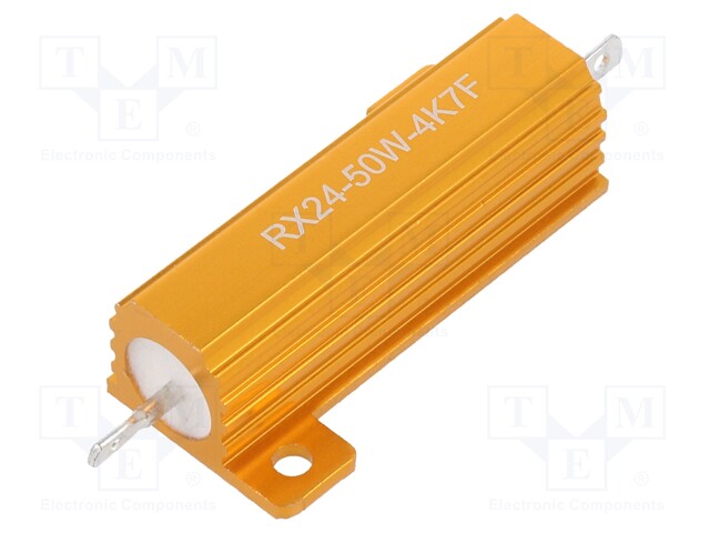 Resistor: wire-wound; with heatsink; 4.7kΩ; 50W; ±1%; 30ppm/°C