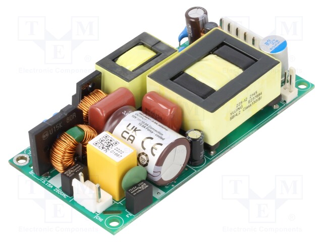 AC/DC Open Frame Power Supply (PSU), ITE & Medical, 1 Output, 120 W, 180W @ 10CFM