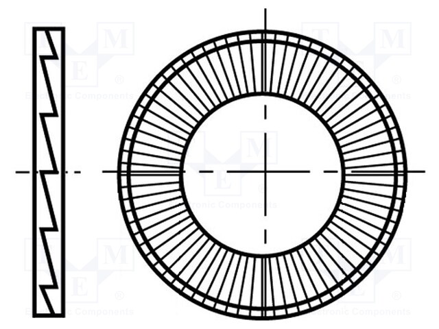 Washer; internally serrated,externally serrated; M18; D=34.5mm