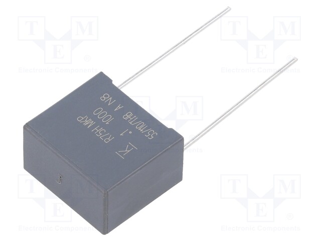 Capacitor: polypropylene; 100nF; 15mm; ±5%; 18x10x16mm; -55÷105°C