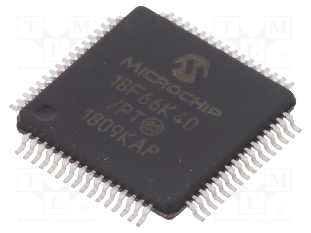 PIC microcontroller; Memory: 64kB; SRAM: 3478B; 2.3÷5.5VDC; SMD