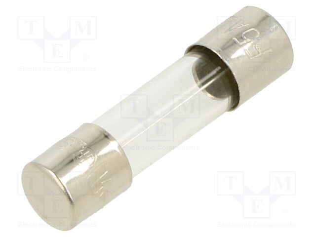 Fuse: fuse; 5A; 250VAC; glass; 20x5.2mm; brass; bulk; nickel plated