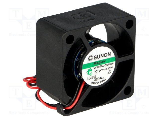 Fan: DC; axial; 12VDC; 30x30x15mm; 8.16m3/h; 20dBA; Vapo; 4.57mmH2O