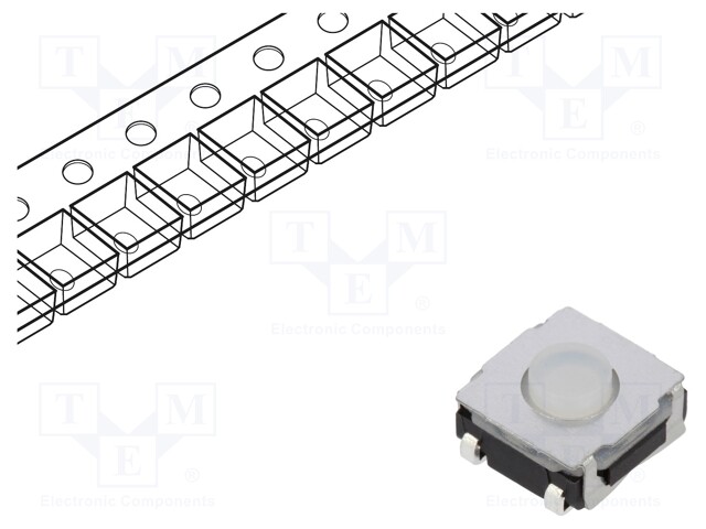 Microswitch TACT; SPST-NO; Pos: 2; 0.05A/12VDC; SMT; 1.77N; 3.5mm