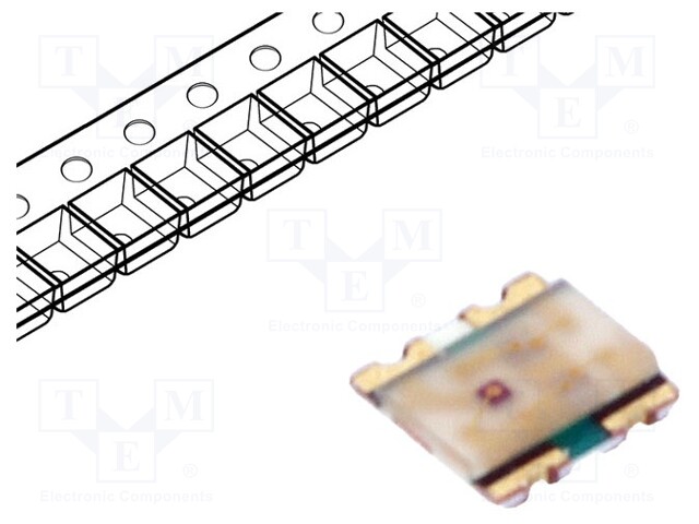 LED; SMD; 0606; RGB; 1.6x1.6x0.35mm; 130°; 20mA; Variant: tricolour