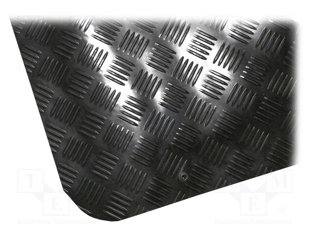 Floor mat; L: 1m; W: 0.6m; Thk: 10mm; EN 61340-5-1; black; <100MΩ